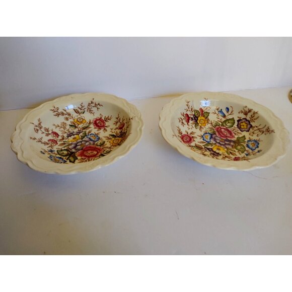 Crown Ducal Earthen ware Dessert Bowls Wilmslow Pattern 5 1/4"(set of 2) - Picture 7 of 11
